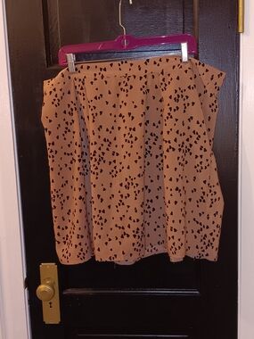 Women’s Pink Printed A-Line Heart Pring Skirt